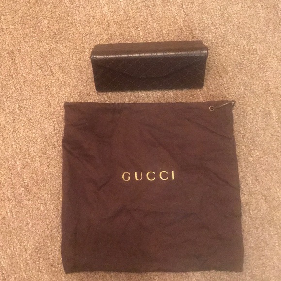 Gucci Sunglass Case Dark Brown Fold - Picture 3 of 7